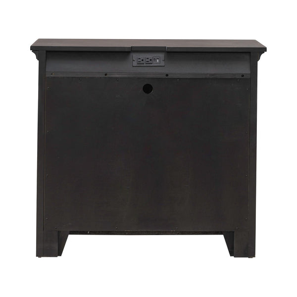 Paradise Valley - 2 Door Bedside Chest With Charging Station - Dark Brown