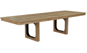 Escape - Dining Table With Extensions - Glazed Natural Oak / Black Metal Trim