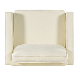 Accent Chair Upholstered Single Sofa With Square Arms, Sewn Pillow Back For Living Room