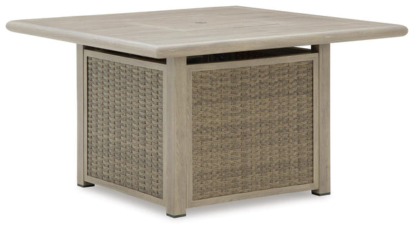 Cliff Trails - Square Fire Pit Table - Beige