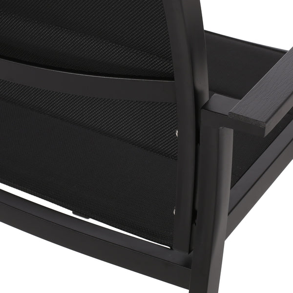 Baird - Outdoor Mesh And Aluminum Dining Chairs - Black