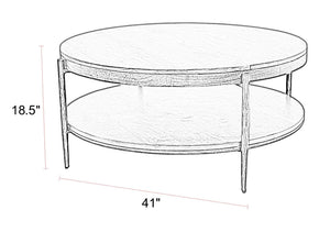 Bengal - 41" Round Cocktail Table With 2 End Tables - Hickory Brown