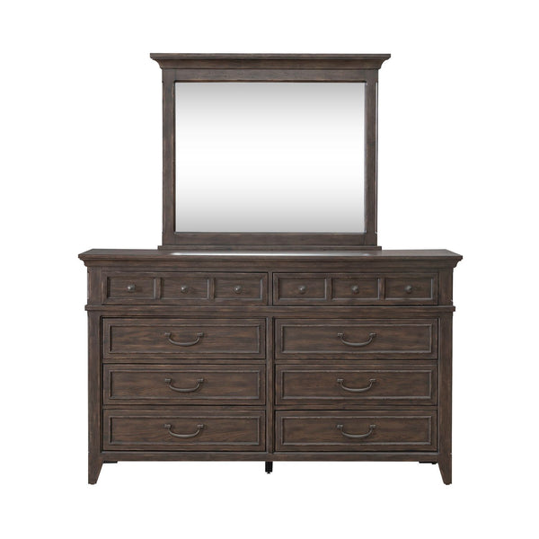 Paradise Valley - Dresser & Mirror - Saddle Brown