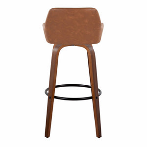 Daniella - Contemporary Fixed Height, Barstool & Swivel And Round Footrest (Set of 2)
