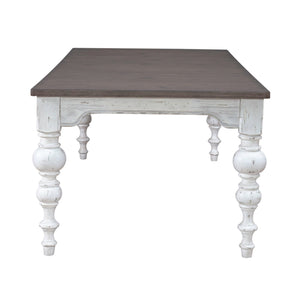 River Place - Rectangular Leg Table - Riverstone White & Tobacco