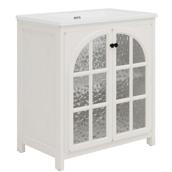 Vintage Farmhouse Bathroom Vanity With Ceramic Sink
