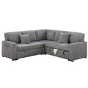 Convertible Sectional Upholstered Sleeper Sofa With Storage Chaise