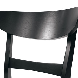 Dining Chairs With Upholstered Seat (Set of 2) - Black / Light Beige