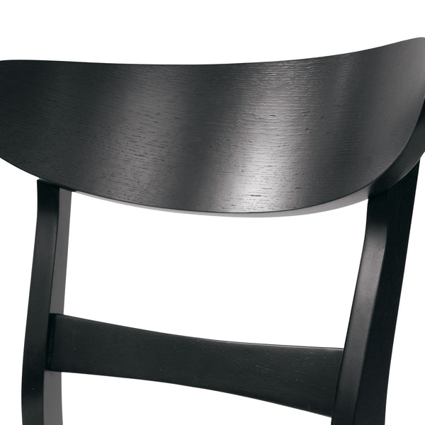 Dining Chairs With Upholstered Seat (Set of 2) - Black / Light Beige