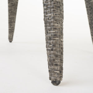 Outdoor Rattan Swivel Barstool With Water Resistant Cushion - Mixed Black / Dark Gray