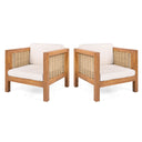Outdoor Club Chair With Wicker Armrest