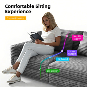 4 Seat Sofa, Modern Comfy Upholstered Sofa Cloud Couch, Deep Seat Couches With Soft Pillows