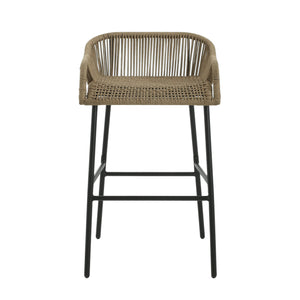 La Push - Outdoor Rope Barstool (Set of 2) - Black / Brown