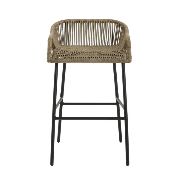 La Push - Outdoor Rope Barstool (Set of 2) - Black / Brown
