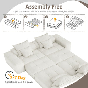 Modern Oversized Diy Combination Modular Sectional Sofa With Pillows