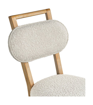 Ryder - Dining Chair - Chestnut Elm / Ant Brass / Tauple Boucle