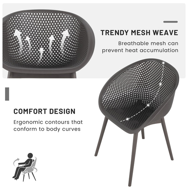 2 Piece Durable Single Chair With Hollow Out Design