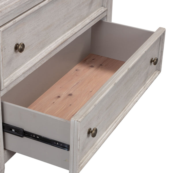 Heartland - 5 Drawer Chest - Antique White / Tobacco Tops