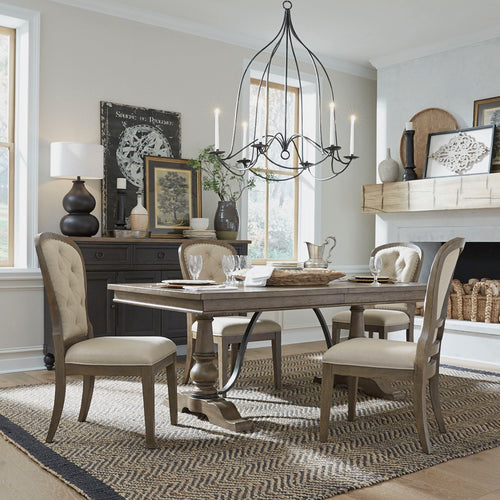 Americana Farmhouse - Dining Room Trestle Table Set