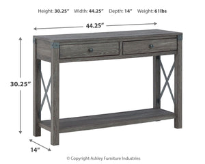 Freedan - Console Sofa Table - Grayish Brown