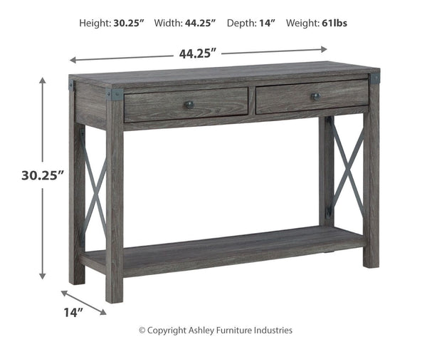 Freedan - Console Sofa Table - Grayish Brown