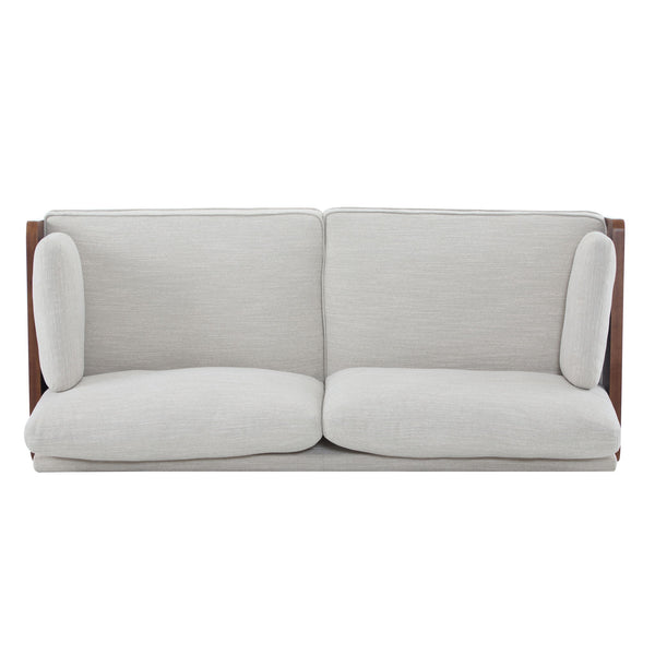 Mid Century Moderne Sofa With Wood Sides