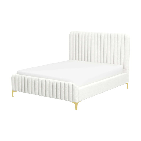 Valery - Queen Size Platform Bed - Cream