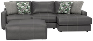 Minori - Italian Leather Sofa / Chaise And Cocktail Ottoman