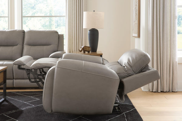 Real Moments - Power Reclining Sofa With Audio Seating - Ash
