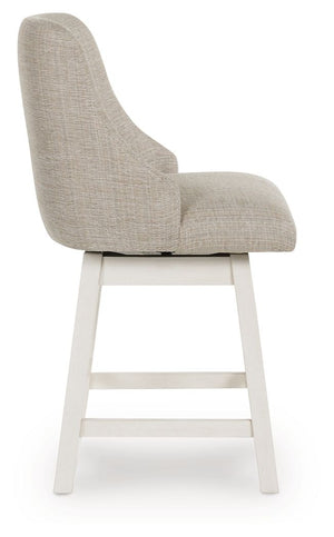 Robbinsdale - Upholstered Swivel Curved Back Barstool (Set of 2) - Antique White
