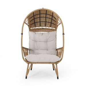 Outdoor Wicker Standing Basket Chair With Cushion