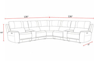Easton - Power Reclining Sectional With Power Adjustable Headrests