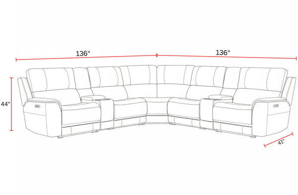 Easton - Power Reclining Sectional With Power Adjustable Headrests