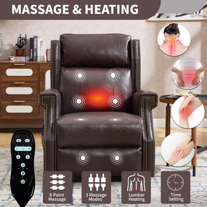 Manual Recliner Chair With Heavy Duty Motion Mechanism, 8 Vibrating Nodes And 3 Massage Modes For Living Room