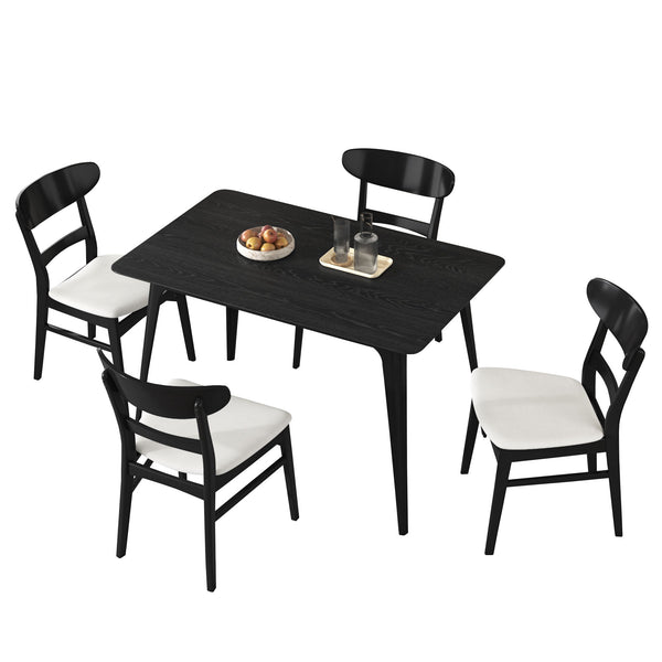 5 Piece Dining Set, 1 Table And 4 Upholstered Chairs