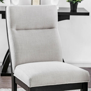 2 Tone Chairs With Tapered Legs (Set of 2) - Beige / Black / Black