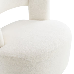 Swivel Comfy Round Barrel Chair With Soft Teddy Fabric For Living Room
