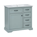 36" Bathroom Vanity With Sink, 2 Tip-Out Drawers, Soft Close Hinges