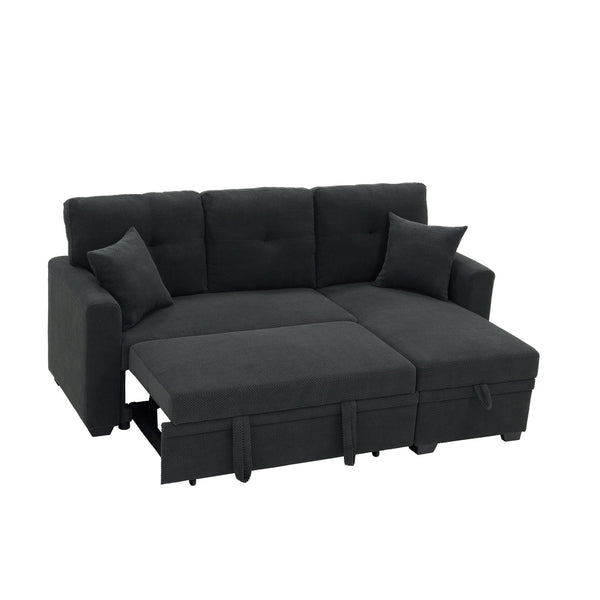 Sleeper Sectional With Pull Out Bed, Reversible Chaise