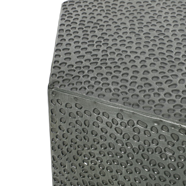 Modern Hammered Iron Geometric End Table