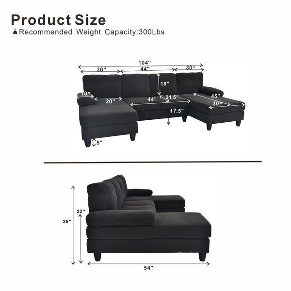 U-Shaped Sofa With Dual Chaise
