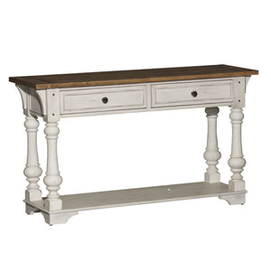 Morgan Creek - Sofa Table - Antique White / Wirebrushed Tobacco Accents