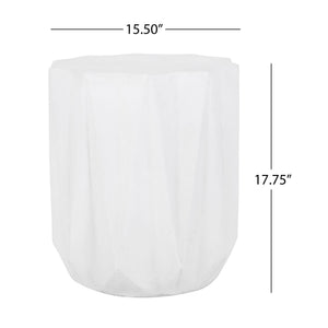 Outdoor Lightweight Concrete Side Table - Antique White