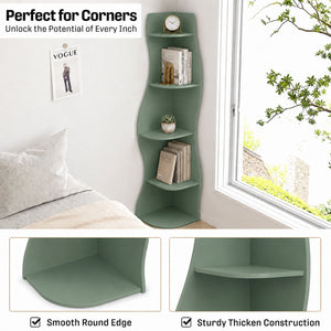 5 Tier S - Shaped Corner Shelf For Living Room