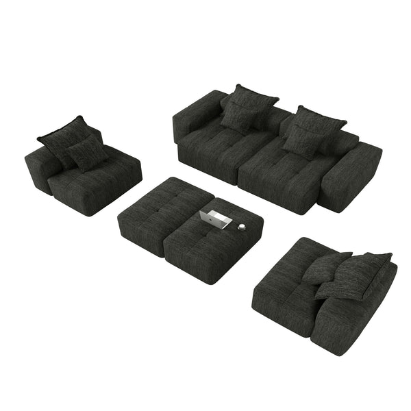 Modern Oversized Diy Combination, Modular Sectional Sofa With Pillows