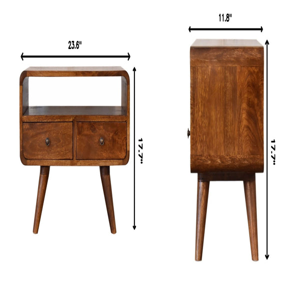 Solid Wood Curved Media Unit