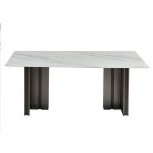 Rectangular Dining Table - Gray / White