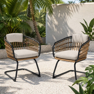 Patio Dining Chairs For Garden (Set of 2) - Beige