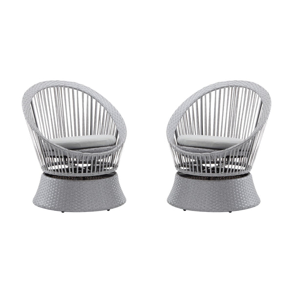 Modern Swivel Wicker Lounge Chair With Round Design