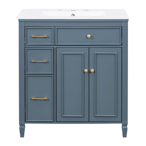 Freestanding Bathroom Vanity With Sink, Soft Close Door, Tip Out Drawer